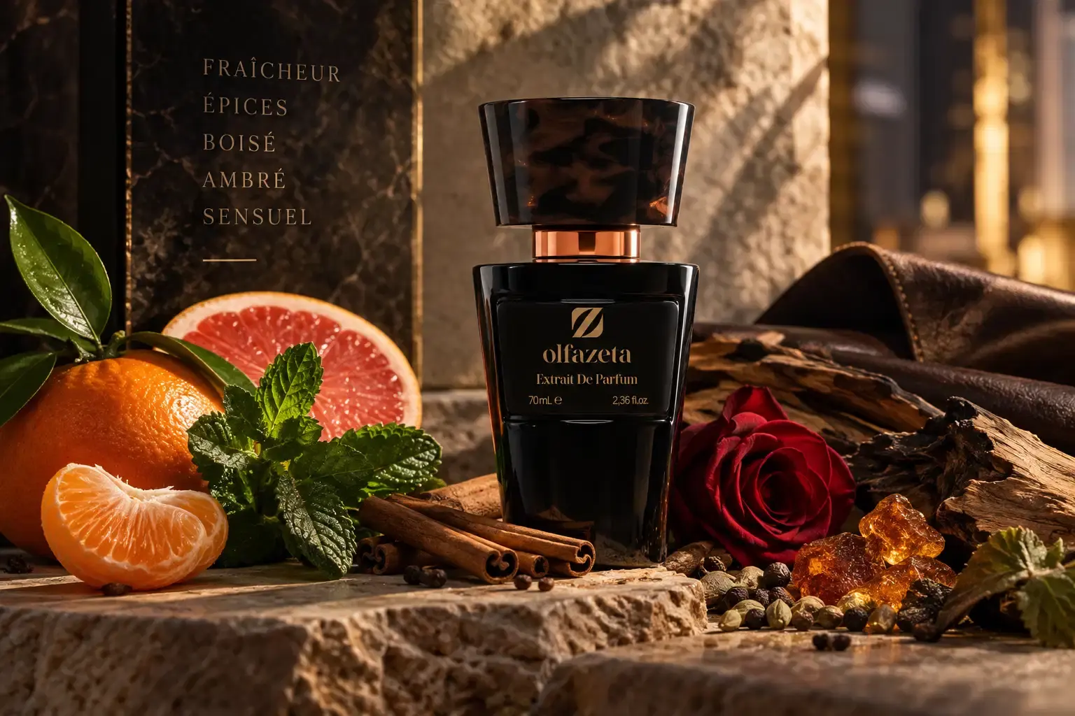 Parfum Chogan 001M Prestige for Him Olfazeta dans un univers masculin frais épicé boisé et ambré