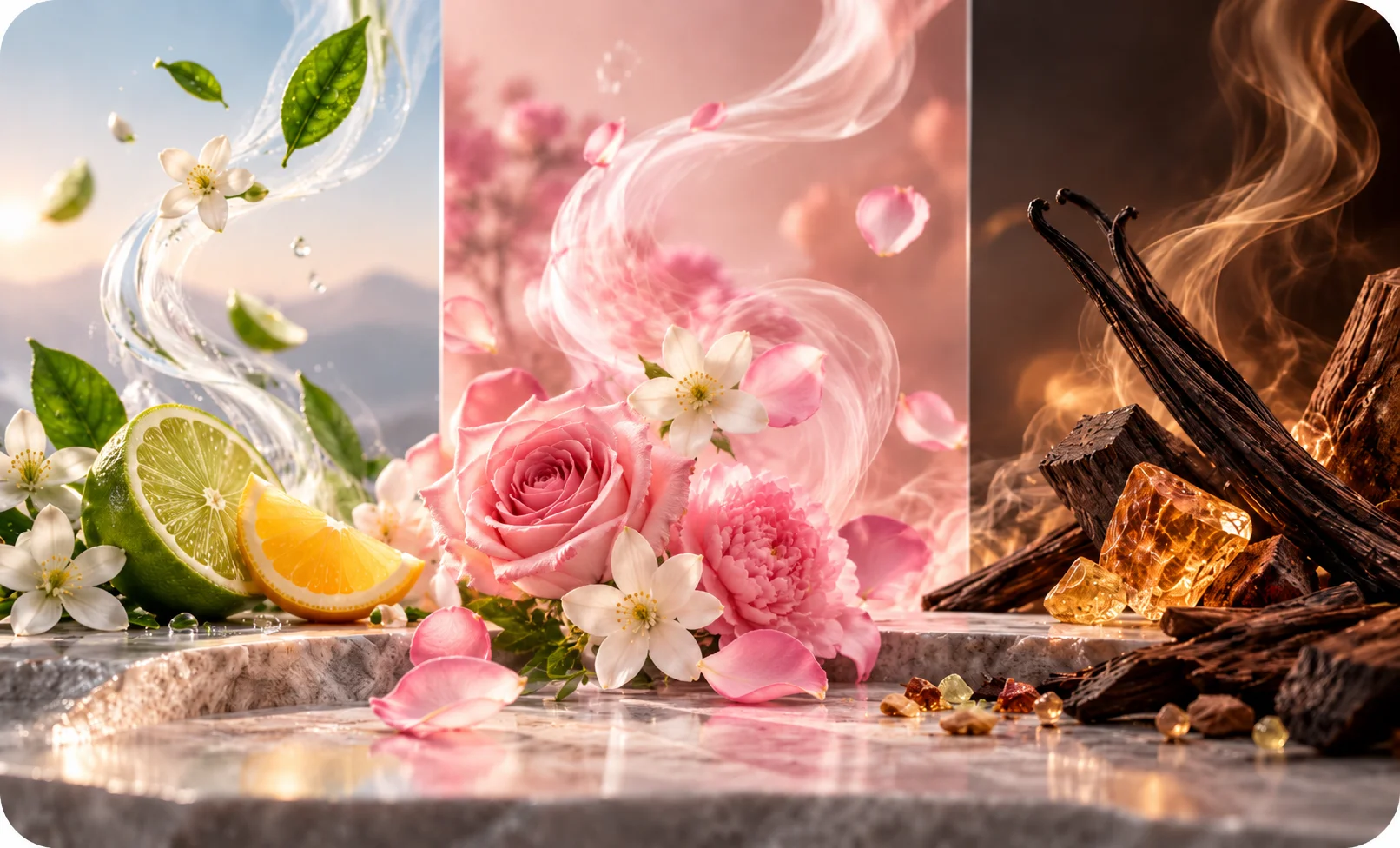 Fleurs et matières premières utilisées en parfumerie